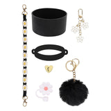 Cup Accessory Set Cute Keychain Charms for Outdoor Activities Travel Handbag Black