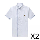 Maxbell 2xChef Coat Catering Workwear Barista Adult Sweat Absorbing Cook Uniform