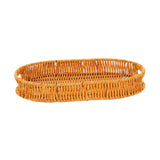 Maxbell Imitation Rattan Bread Basket Oval Serving Tray for Cabinet Shelves Cabinets 30x20x4cm