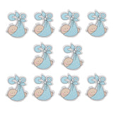 Maxbell 10pcs Wooden Blue Infant Carriage Embellishments Card Making Baby Shower - Aladdin Shoppers