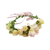 Maxbell Floral Crown Headpiece Garland Headbands for Vacation Wedding Festival Party Pink Yellow