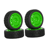 Maxbell 4 Pieces 1/10 RC Rally Tires XV02 Upgrade Parts Sturdy Accessory Accessories green