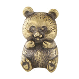 Maxbell Brass Panda Bear Figurine Small Desktop Panda Bear for Office Home Bookshelf