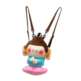 Maxbell Cute Plush Lotus Flower Buddha Backpack Shoulder Bag for Student Women Teens