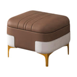 Maxbell Storage Foot Rest Footstool Seat Seat Cube for Doorway Living Room Apartment Brown