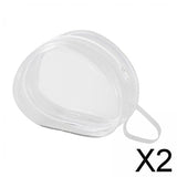 Maxbell 2xClear Figure Display Bag Organizer PVC Doll Display Case for Doll Collectors White
