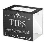Maxbell Tip Jar Fundraising Acrylic Money Storage Container for Cafe Musician Voting Black