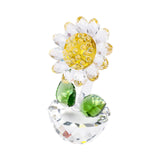 Maxbell Glass Sunflower Figurine Small Sunflower Ornament for Valentine's Day Office clear