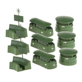 Maxbell 9 PCS Military Model Action Figure Toy Set Plastic Army Radar Blockhouse Model Set Educational Toys - Aladdin Shoppers