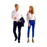 Maxbell 2Pcs 1:64 Hand Painted People Figures Crafts for Diorama  White