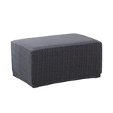 Maxbell Elastic Jacquard Storage Ottoman Cover Footstool Slipcover Protector Gray