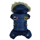 Maxbell Maxbell Handsome Pet Dog Air Suit Windproof Rainproof Keep Warm Coat Outfit L Blue