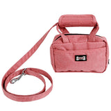 Maxbell Maxbell Pet Leash Bag Dog Puppy Walking Leash + Functional Carrier Bag Poop Bag Red