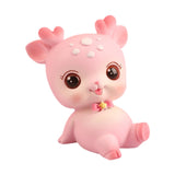 Mini Deer Statue Cute Cartoon Animal Sculpture for Office Cabinet Shelf Style C