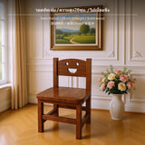 Maxbell Children's Wooden Chair with Backrest, Cartoon Pattern, Walnut Finish, Ergonomic Support, AssemblyNo Assembly Required, Kids Stool for Learning, Eating, Play & Shoe Changing Dark Walnut 28cm