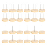 Maxbell 24 Pieces Crochet Doll Stands Simple Metal Pins Decoration Sturdy Wood Bases