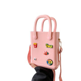 Maxbell 4xHole Bag Waterproof Easy to Clean Open Hole Tote Bag for Travel Holiday Boat Pink