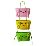 Maxbell Wall Hanging Basket Bohemian Woven Wall Basket for Living Room Bedroom Decor Pink Yellow Green