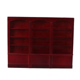 Maxbell 1/12 Dollhouse Miniature Furniture Grand Wooden Bookcase Cabinet - Dark Red