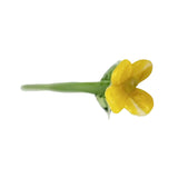 Maxbell Mini Glass Flower Decorative Decor Ornament for Mom Wife Anniversary Desktop Yellow