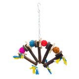 Maxbell Maxbell Parrot Bird Cockatiel Wood Toy Cage Hanging Swing Chew Toy Random Color