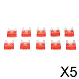 Maxbell 5x10 Pieces Mini10A Blade Fuse Assortment Kit for Auto Car Truck Replacement