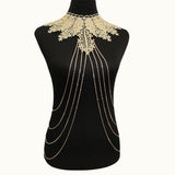 Maxbell Maxbell Multilayer Tassels Leaves Lace Choker Sexy Bikini Body Harness Chain