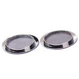 Maxbell 2psc Chrome Plated Screened Sound Hole Inserts for Dobro Resonator Guitar
