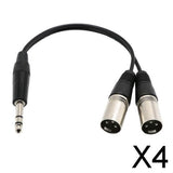 Maxbell 4x6.35mm Stereo Male to Dual XLR Male Breakout Cable Splitter XLR 0.3m