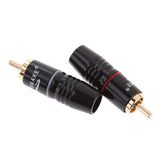 Maxbell 4x2X Copper AV RCA Plug Audio Cable Male Connector Gold Plated Hi-Fi Loud