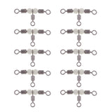 Maxbell 20pcs 3 Way Swivel Luminous Rolling Barrel T shape Swivel Connector 3cm 2cm