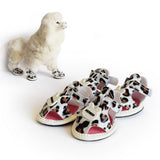 Maxbell Dog Sandals Boots Adjustable Summer Small Dog Cat Puppy Shoes Leopard S - Aladdin Shoppers