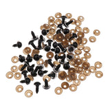 Maxbell 200 Pieces Plastic Safety Eyes for Bear Doll DIY Craft 10mm 12mm Clear