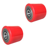 Maxbell 2Pcs Roller Wheel with Bearings Forklift Accessories Sturdy Truck Load Wheel PU Roller Wheel