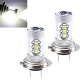 Maxbell Maxbell 2Pcs H7 80W LED Super Bright White Fog Tail Driving Head Car Light Lamp