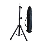Maxbell Wig Stand Tripod Non Slip Portable Wig Head Holder for Salons Hair Extension black