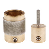 2 Pack Golden Stained Glass Grinder Head Bit Diamond Grinding Wheel for Tile