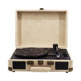 Maxbell Portable Suitcase Records Player EU Standard Turntable for Bedroom Desk Shelf