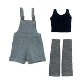 Maxbell 1/6 Scale Bib Overalls and Top Bib Shortalls for 12" Action Figures Dress up