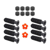 Maxbell 8 Pieces Table Football Replacement Handles with End Caps Nonslip Components Orange Footballs