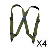 Maxbell 4xSuspenders for Men Adjustable Pants Durable Utility for Wedding Green