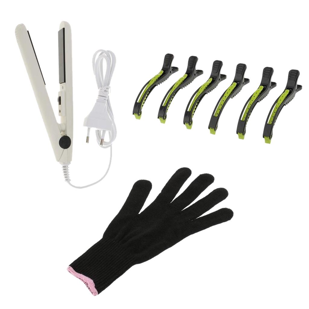 Maxbell Maxbell Pro Ceramic Hair Straightener Curler Flat Iron EU Plug + Glove + 6pcs Clips