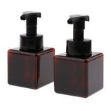 Maxbell Maxbell 2Pcs 250ml Square Foam Lotion Pump Bottle Dispenser Vials Jar Brown