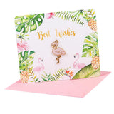 Maxbell Flamingo Paper Greeting Card Best Wishes for Wedding Birthday Festival