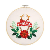 Maxbell Christmas Embroidery Kit for Beginner Handwork Art Handmade Sewing Craft Set Christmas Antlers