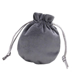 Maxbell Drawstring Bag Velvet Gift Bag Rings Jewelry Pouch Deep Gray 9.5x11.5cm