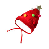 Maxbell Maxbell Cute Christmas Dog Hat Warm Winter Soft Headdress for Dogs Party Festival Red S