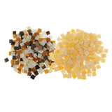 Maxbell 500Pieces Vitreous Glass Mosaic Tiles for Arts DIY Crafts Light Orange&Brown