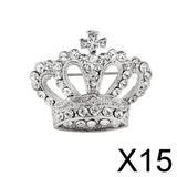 Maxbell 15xBoho Victoria King Queen Crown Crystal Brooch Pin Silver Wedding Xmas