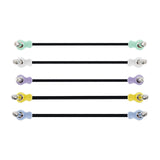 5x Guitar Patch Cables 6.35 mm (1/4 in) Jack Male 7 inch Effect Pedal Cables